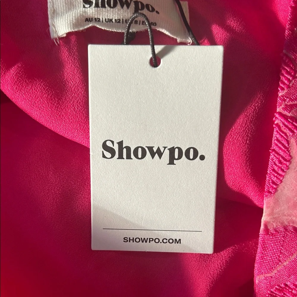 Showpo Hot Pink Floral One-Shoulder Midi Dress - Picture 9 of 12